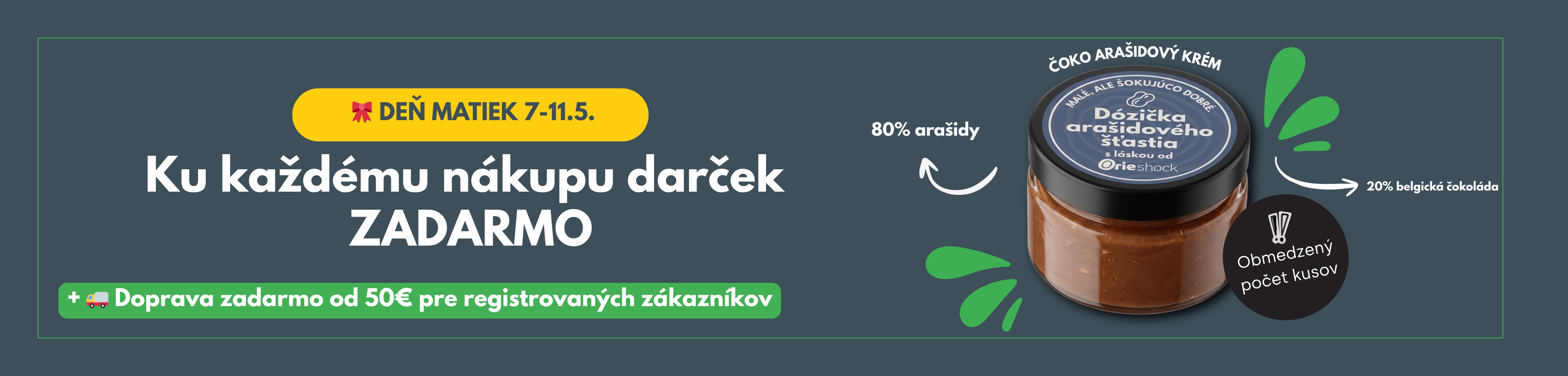 Den matiek akcia darček zadarmo ku každej objednávke + doprava zadarmo nad 50€ pre registrovaných zákazníkov